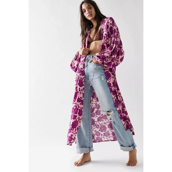 Jens Pirate Booty for Free People Size S High Summer Manon Kimono Tie Front Long